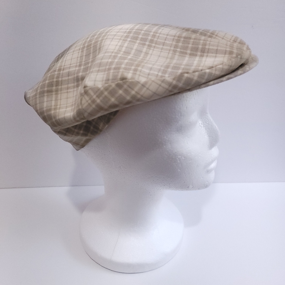 VTG Union Made Newsboy Hat Cap Spring Paper Boy Plaid Adult Sz Medium